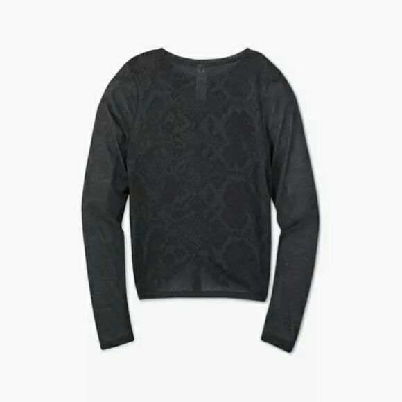 Women's Long Sleeve Snakeskin Tie-Front Top XS New - Picture 3 of 4